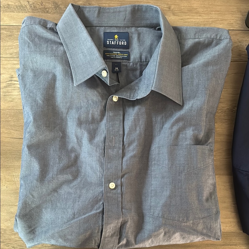 Stafford Gray Dress Shirt Classic Business Style